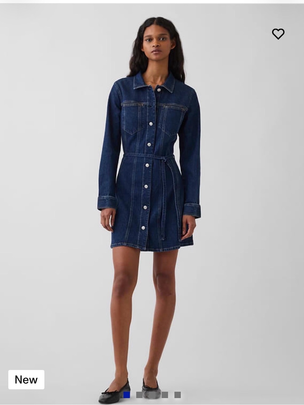 GAP Dark Blue Denim Mini Shirt Dress